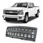 Kintop Front Grille For 2014-2015 Chevrolet Silverado 1500 Black Bumper Grill With Letters