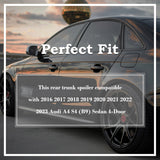 Kintop Rear Spoiler Compatible with 2016-23 Audi A4 S4 (B9) Sedan (H Style)