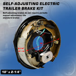 Kintop Nev-R-Adjust Electric Trailer Brake Kit - 10" - Left and Right Hand Assemblies