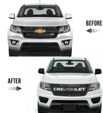 Grille Compatible with Chevrolet Chevy Colorado 2016 2017 2018 2019 2020 with Letters Black Racing Grille