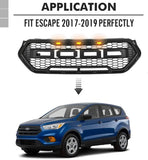 Front Grille Fit For 2017 2018 2019 Ford ESCAPE/KUGA Grill w/ LED Lights & Letters