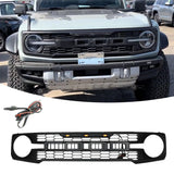 Acmex  Front Grille For 2009-2014 Ford F150 Raptor Style W/ Lights & Letters