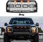 For 2015-2017 Ford F150 W/Letters Raptor Style Front Grille, Matte Black