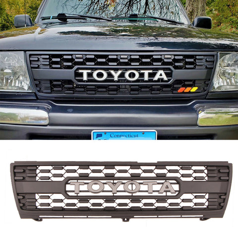Kintop 1st Gen TRD Pro Grill Fits for 1997 1998 1999 2000 Toyota Tacoma all models W/ Letters, Black
