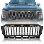 Front Grille For 2021-2022 F150 Truck W/ 3 LED, Raptor Baja Style
