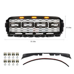 Front Grille For 2021-2022 F150 Truck W/ 3 LED, Raptor Baja Style