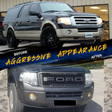 Raptor Grille For 2007-2014 Ford EXPEDITION With Letters & Amber LED Lights | Kintop