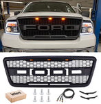 Front Grille For 2004-2008 F150, Raptor Style, W/ LED & Letters