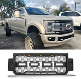 Grille For 2017-2019 Ford F250 F350 Super Duty, XL/XLT Cab Grill, Raptor Style Matte Black