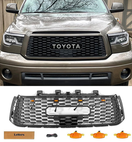 KINTOP Front Grille for 2010 2011 2012 2013 Tundra | TRD Pro Style | With Letters | 2nd Gen TUNDRA