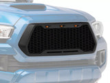 Front Grille Toyota Tacoma For 2016 2017 2018 2019 2021 2022 Mesh Style With 3 Amber LED