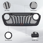 Front Grille For 2018-2022 Jeep Wrangler JL Black Front Grille Giant Tooth Style