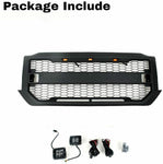 For 2016-2018 Chevrolet Silverado 1500 Front Bumper Grill Black Grille W/3+2 LED Lights & Letters
