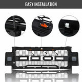 Grille For 2017-2019 Ford F250 F350 Super Duty, XL/XLT Cab Grill, Raptor Style Matte Black